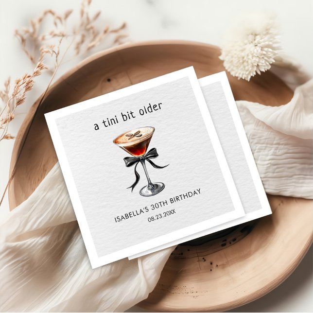 Espresso Martini Tini Bit Older Birthday Party Napkins (Creator Uploaded)