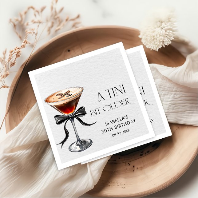 Espresso Martini Tini Bit Older Birthday Party Napkins (Creator Uploaded)