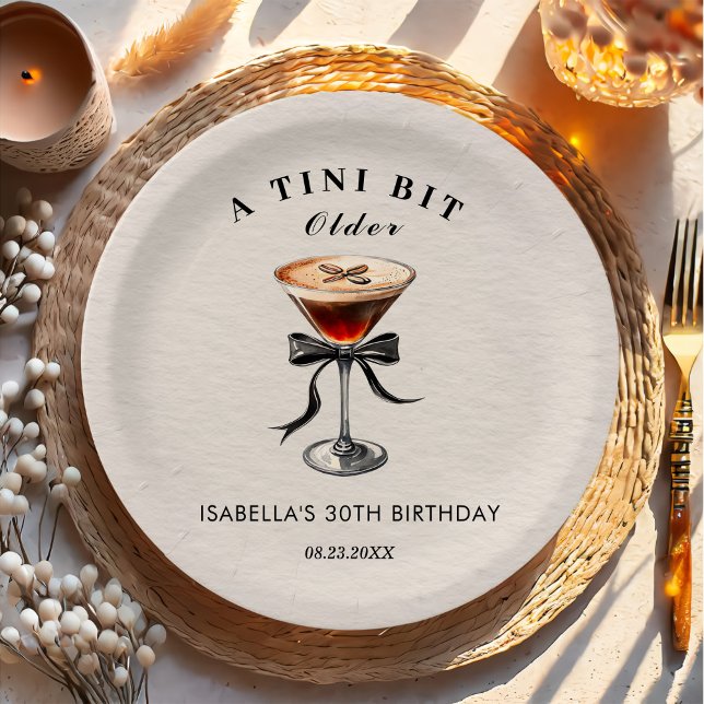 Espresso Martini Tini Bit Older Birthday Party Paper Plates (Creator Uploaded)