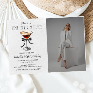 Espresso Martini Tini Bit Older Birthday Photo Invitation