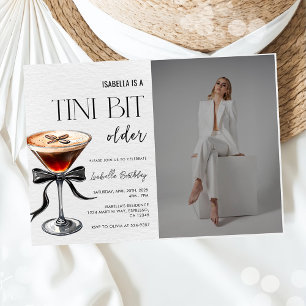Espresso Martini Tini Bit Older Birthday Photo Invitation