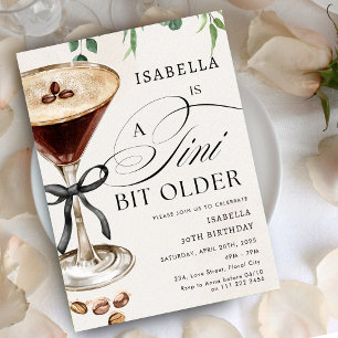 Espresso Martini Tini Bit Older Cocktail Birthday Invitation