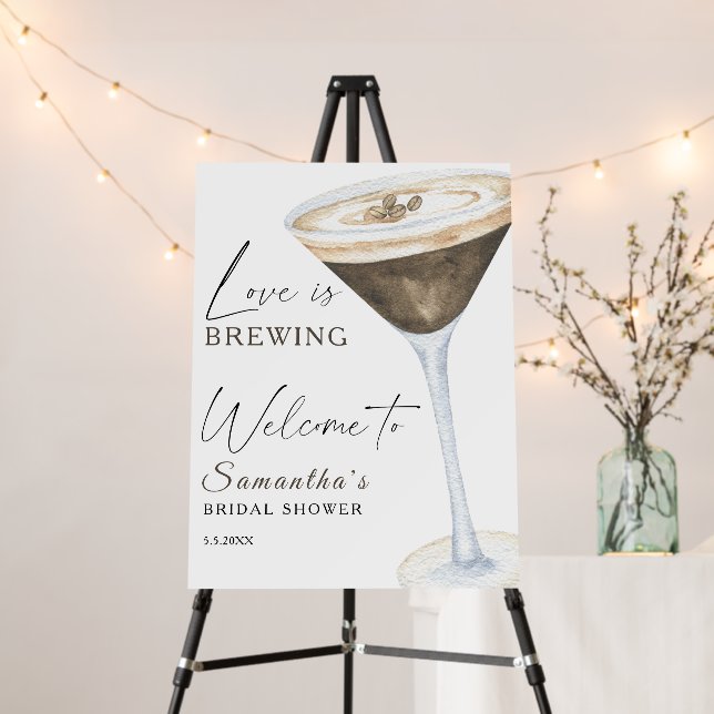 Espresso Martini Welcome Bridal shower Foam Board (In Situ (Stand))