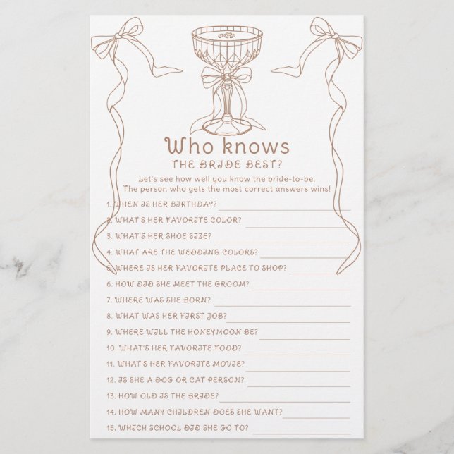 Espresso Martini Who knows the bride best (Front)