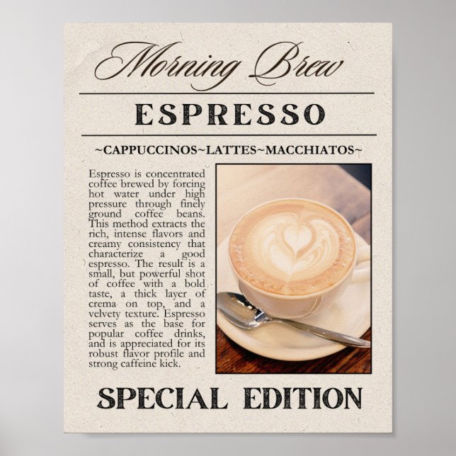 Espresso Morning Brew Wall Art (Front)