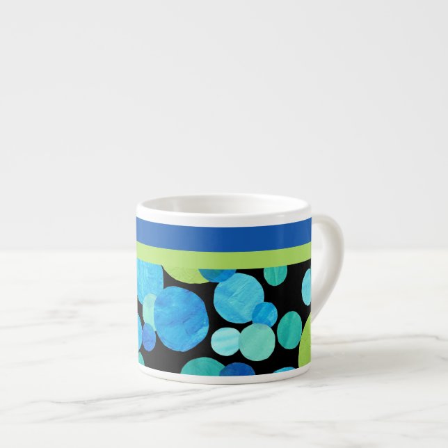 Espresso Mug with Blue Moons Pattern (Front Right)