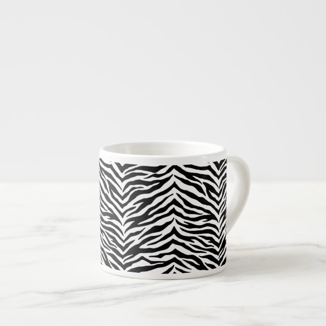 Espresso Mug-Zebra Print Espresso Cup (Front Right)