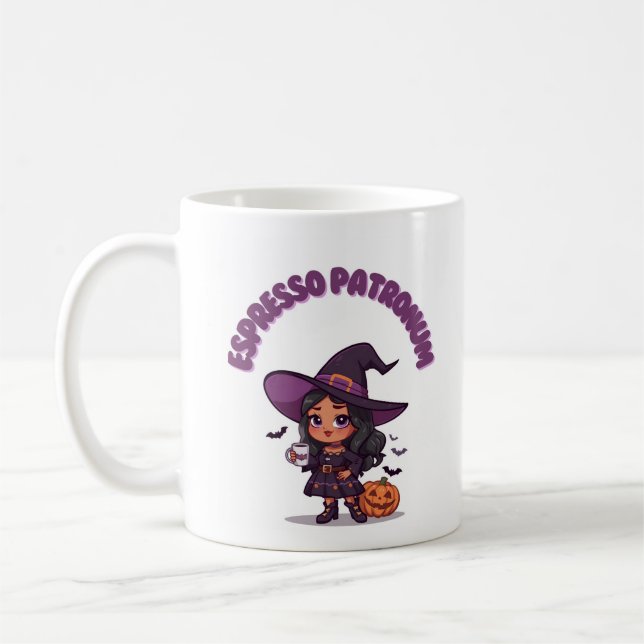 Espresso Patronum Witch Mug – Dark Witch Kawaii (Left)