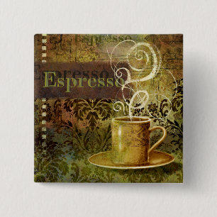 Espresso Pinback Button