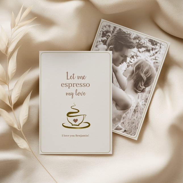 Espresso Pun Love Valentine Letterpress Photo Cards (Creator Uploaded)