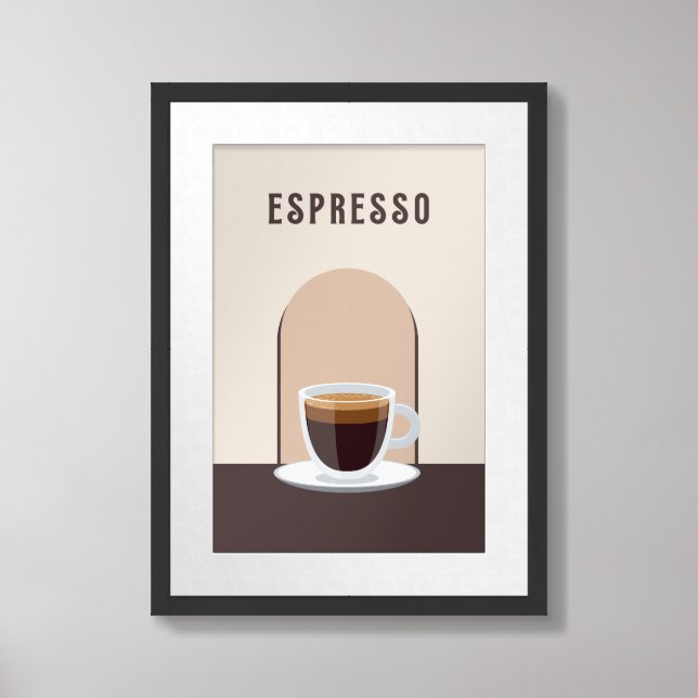 Espresso Retro coffee kitchen decor wall art (Framed Front)