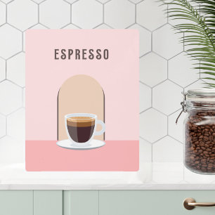 Espresso Retro pink coffee decor Metal Wall Art