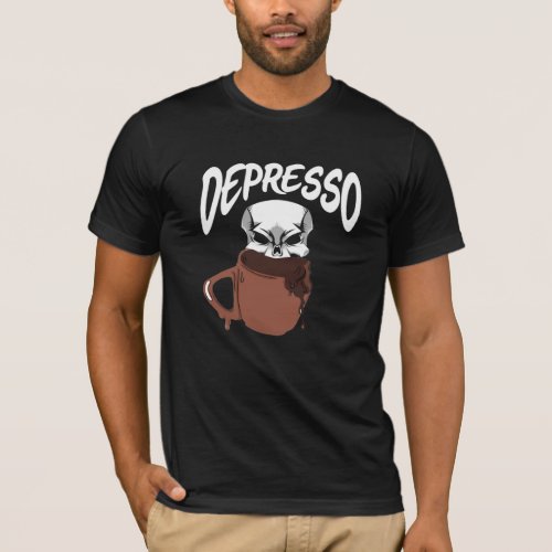 Espresso Skull Depression Skeleton Coffee Lover T_Shirt