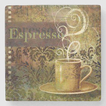 Espresso Stone Coaster by AuraEditions at Zazzle