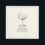Espresso Tini Bit Older Elegant Birthday Napkins<br><div class="desc">These elegant espresso martini invites are fun for birthday parties. These include a minimalist cocktail graphic. Find matching party supplies in my shop.</div>