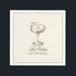 Espresso Tini Bit Older Elegant Birthday Napkins<br><div class="desc">These elegant espresso martini invites are fun for birthday parties. These include a minimalist cocktail graphic. Find matching party supplies in my shop.</div>