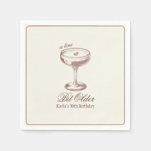 Espresso Tini Bit Older Elegant Birthday Napkins