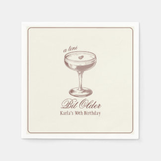 Espresso Tini Bit Older Elegant Birthday Napkins