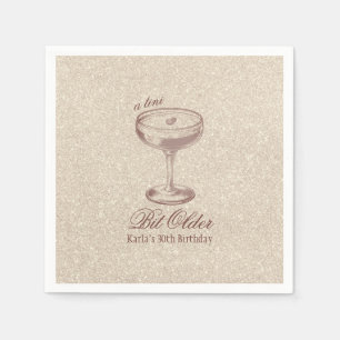 Espresso Tini Bit Older Elegant Gold Birthday Napkins