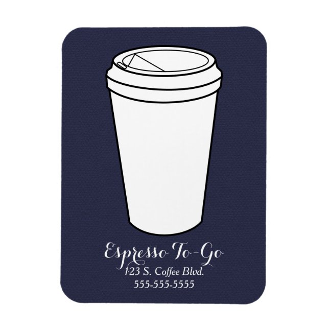 Espresso To-Go Business midnight faux flannel Magnet (Vertical)