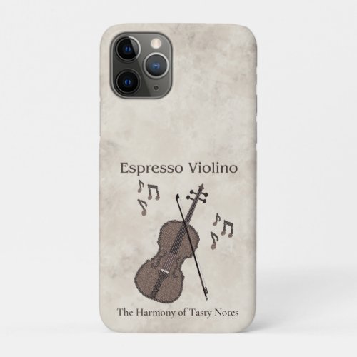Espresso Violino_Violin created with coffee beans_ iPhone 11 Pro Case