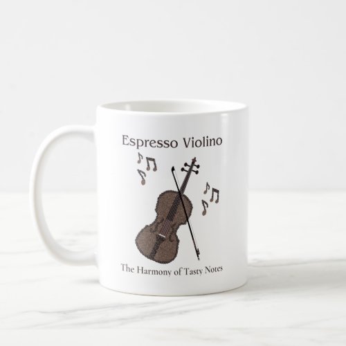 Espresso Violino_Violin created with coffee beans_ Coffee Mug
