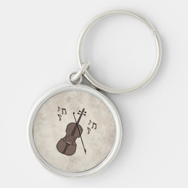 Espresso Violino-Violin created with coffee beans- Keychain (Front)