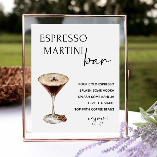 Espresso Wedding Martini Bar Signature Drink Sign