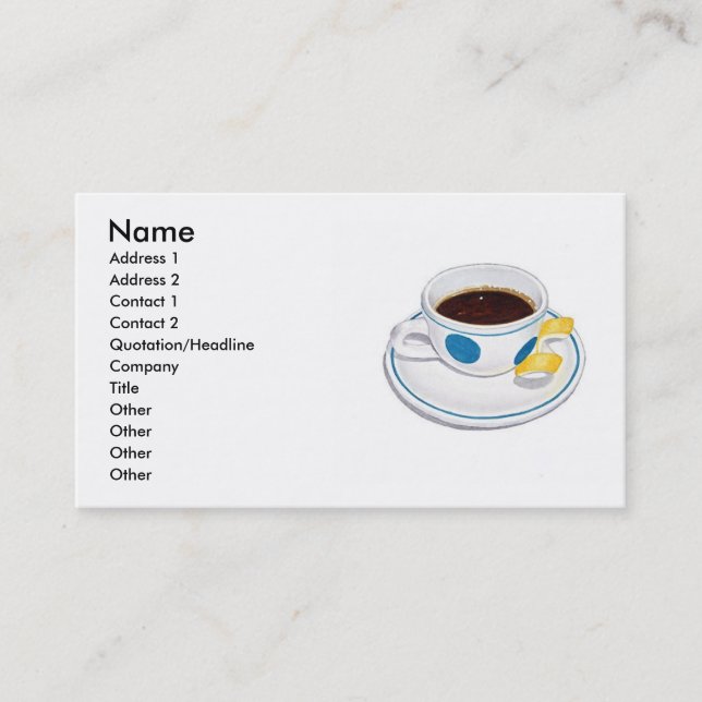 Espresso with lemon business card (Front)