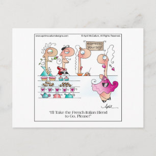 ESPRESSO YOURSELF! Cartoon Postcard