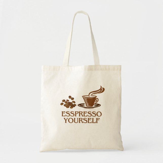 Espresso Yourself Coffee-Cup Design Tote Bag (Front)