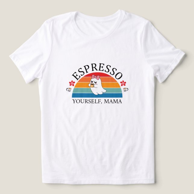Espresso Yourself Mama - Retro Rainbow Ghost Tri-Blend Shirt (Design Front)