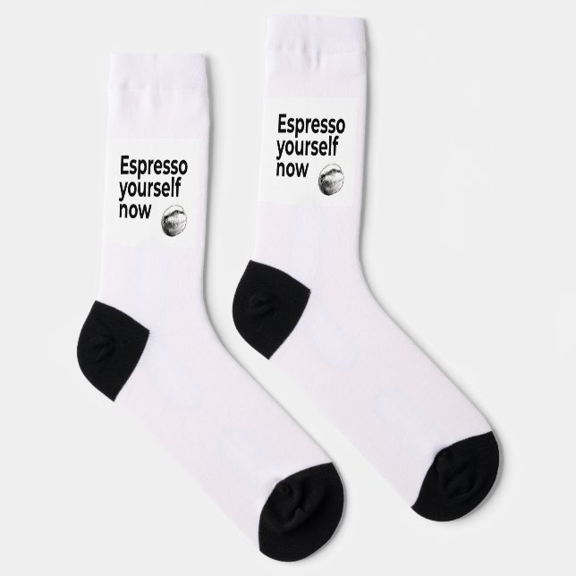 Espresso Yourself Now Coffee Quote with Bean Socks (Right)