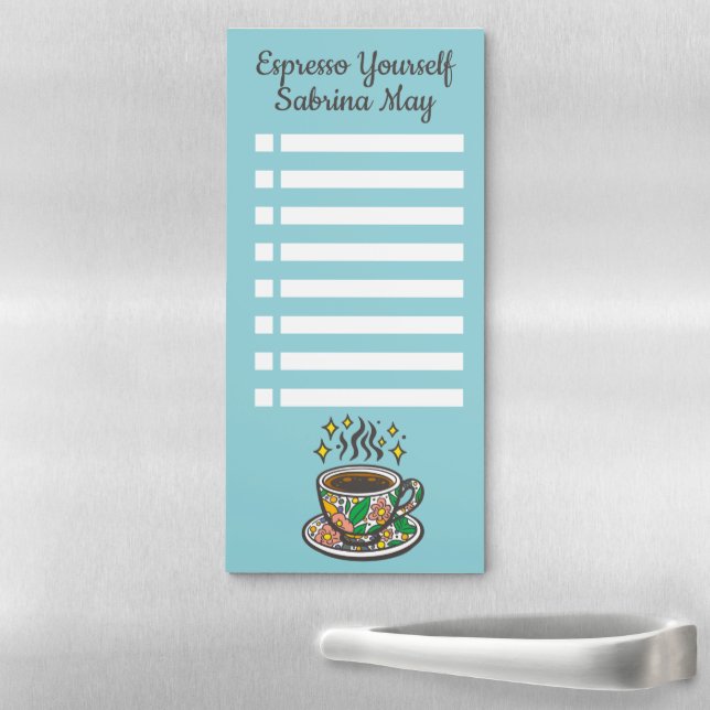 Espresso Yourself Personalized Name Checklist Magnetic Notepad (In Situ)