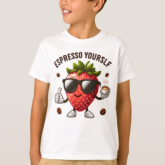 Espresso Yourself to the Max –  Strawberry Coffee T-Shirt (Front)