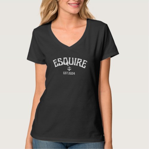 Esquire Lawyer 2024 Vintage Attorney Law School T_Shirt