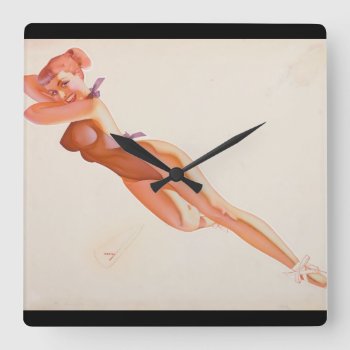 Esquire Magazine Calendar Pin Up Art Square Wall Clock by Pin_Up_Art at Zazzle