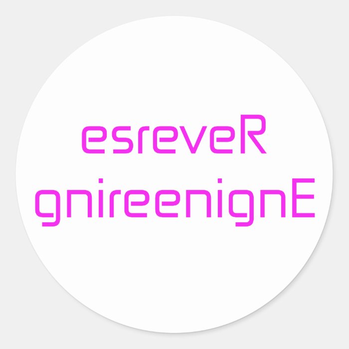 esreveR gnireenignE orange pink red Stickers