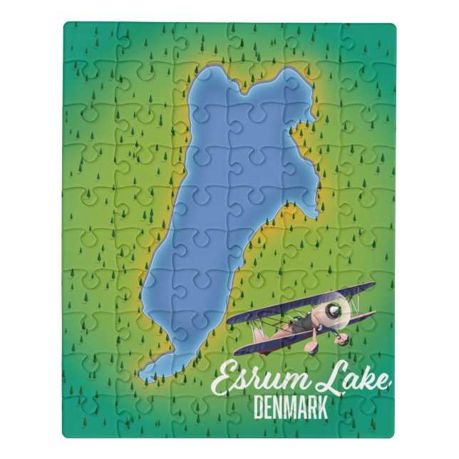 Esrum Lake Denmark travel map Jigsaw Puzzle (Puzzle Vertical)