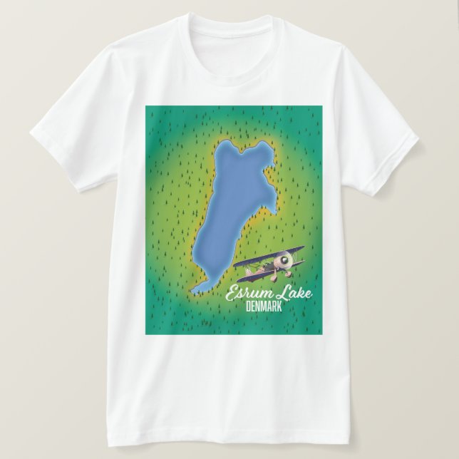 Esrum Lake Denmark travel map T-Shirt (Design Front)