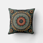 Essaouira Abstract Turquoise Mandala Pattern Throw Pillow (Back)