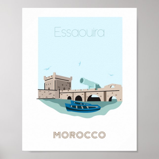 Essaouira city travel poster - morocco travel (Front)