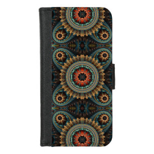 Essaouira Turquoise Abstract Mandala iPhone 8/7 Wallet Case