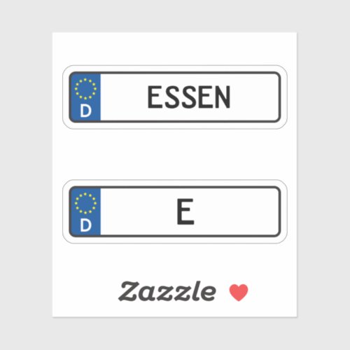 Essen kennzeichen German Car License Plate Sticker