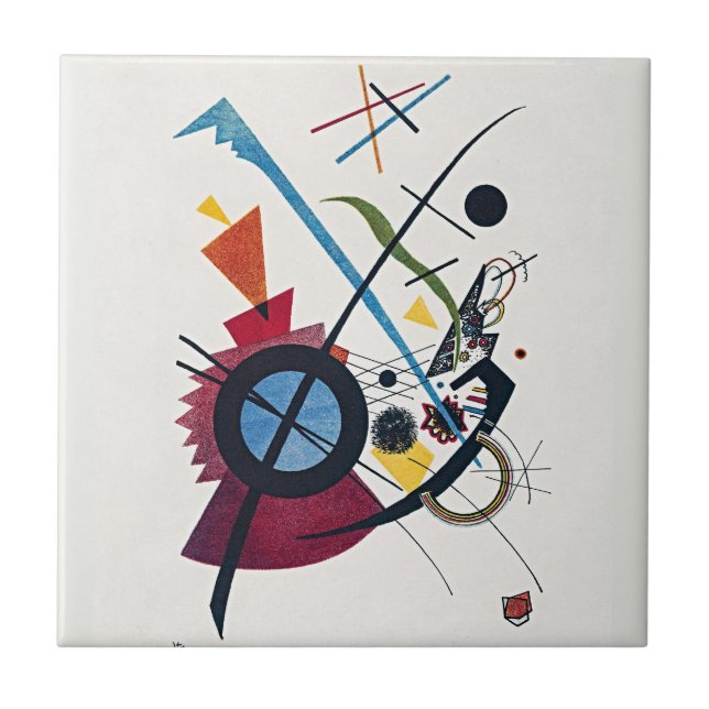 Essence of Art - Violet by Wassily Kandinsky Ceramic Tile (Front)