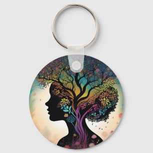**"Essence of Earth: Abstract Lady Mother Nature"* Keychain