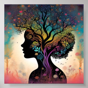 **"Essence of Earth: Abstract Lady Mother Nature"* Poster