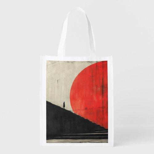 Essence of Minimalism Human and Forms Grocery Bag