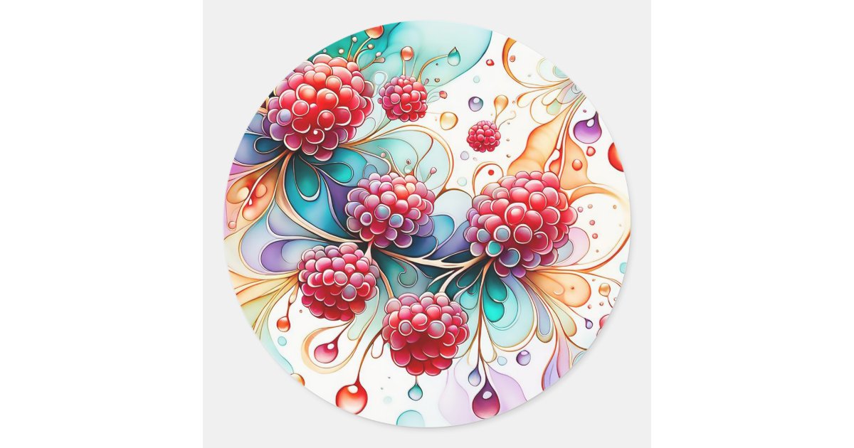 Essence of Raspberry Classic Round Sticker | Zazzle