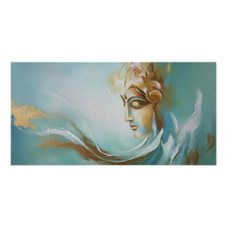 Essence of Serenity: Goddess Gayathiri in Abstract Poster